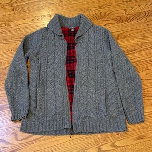 Vintage Eddie Bauer flannel lined cardigan